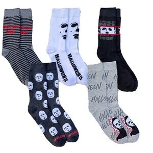Spooky Halloween Men's Sock Collection 5 Pack Of Michael Myers